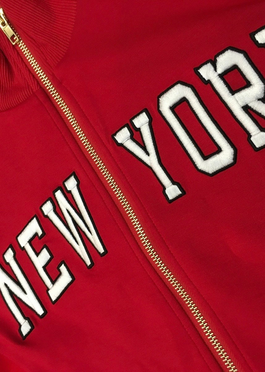 NEW YORK | KNIT EMBROIDERY SWEATER IN RED