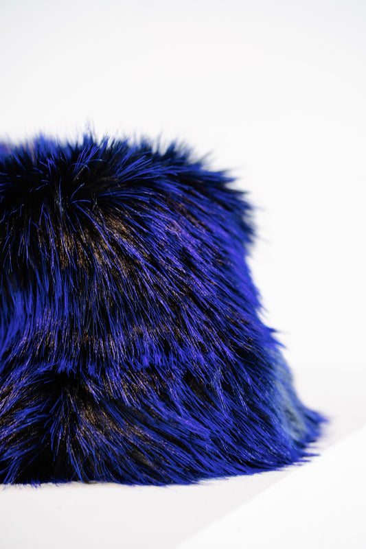 COBALT | FOX FUR BUCKET HAT