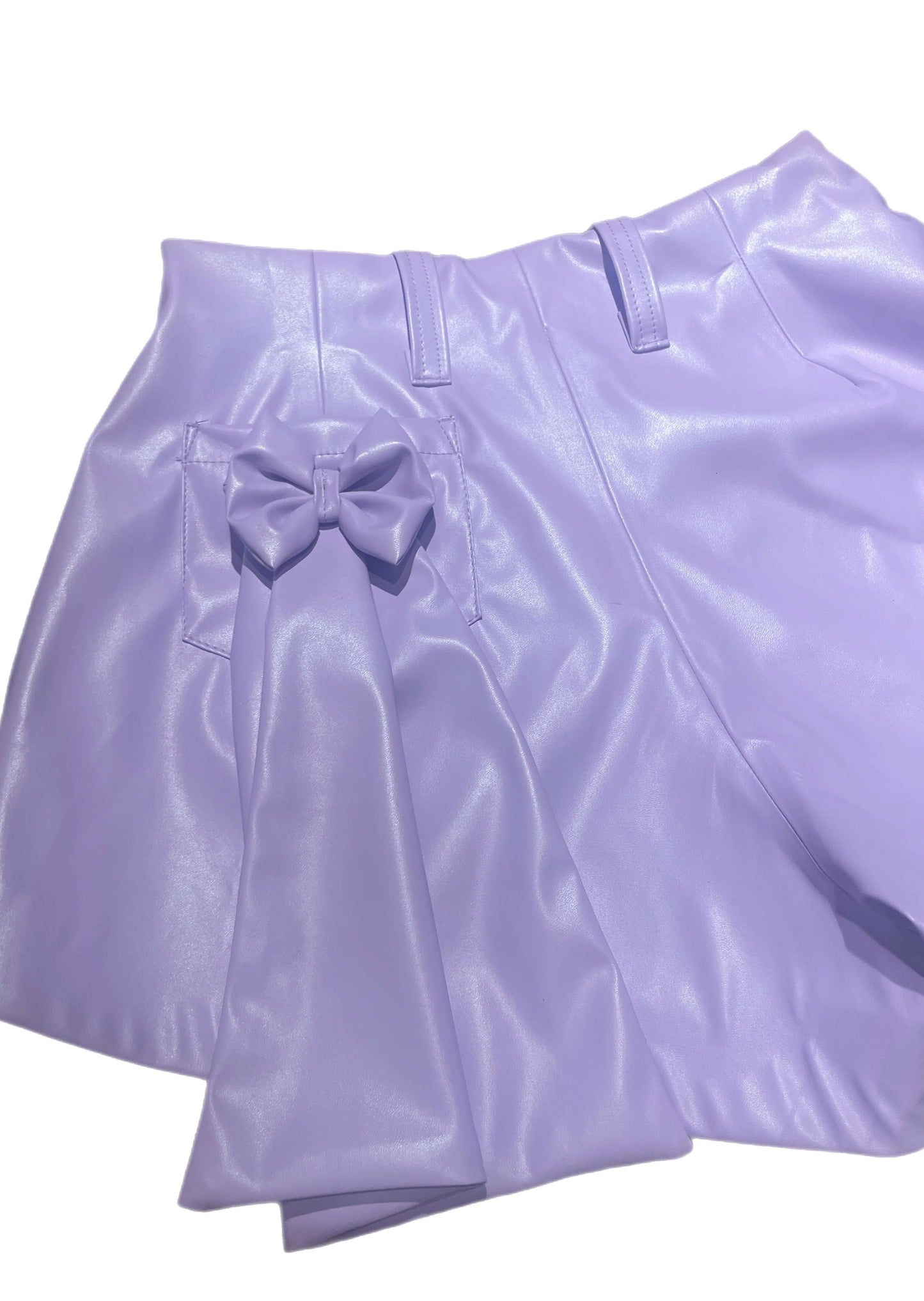 DAZE-Y DUKES | LILAC LEATHER MINI SHORTS